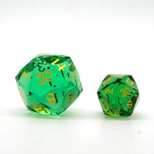 Nian  Card Game 30mm Jumbo Size diamond Green Glass D20 Dice