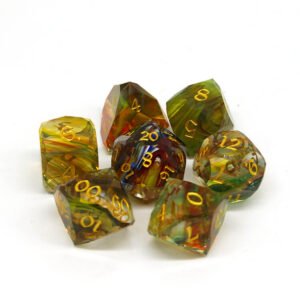 Nian  DND Board game Diamond-Shaped 7PCS Glass Dice Set