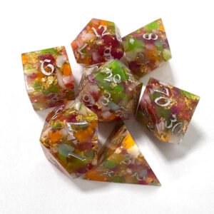 wholesale   Fancy Color Sharp Edge Resin Dice Set