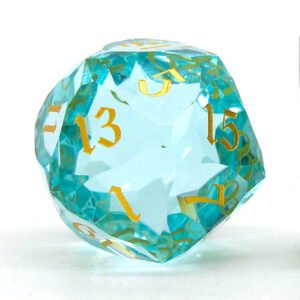 Nian  RPG Game 30mm Jumbo Size diamond Bule Glass Dice Set